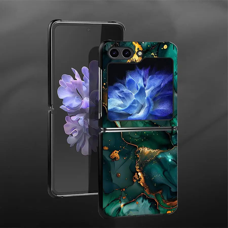 Marble Case for Samsung Galaxy Z Flip 7 6 5 4 3 Flip3 Flip5 Flip7 FE Flip4 Flip6 Back Phone Cover Funda