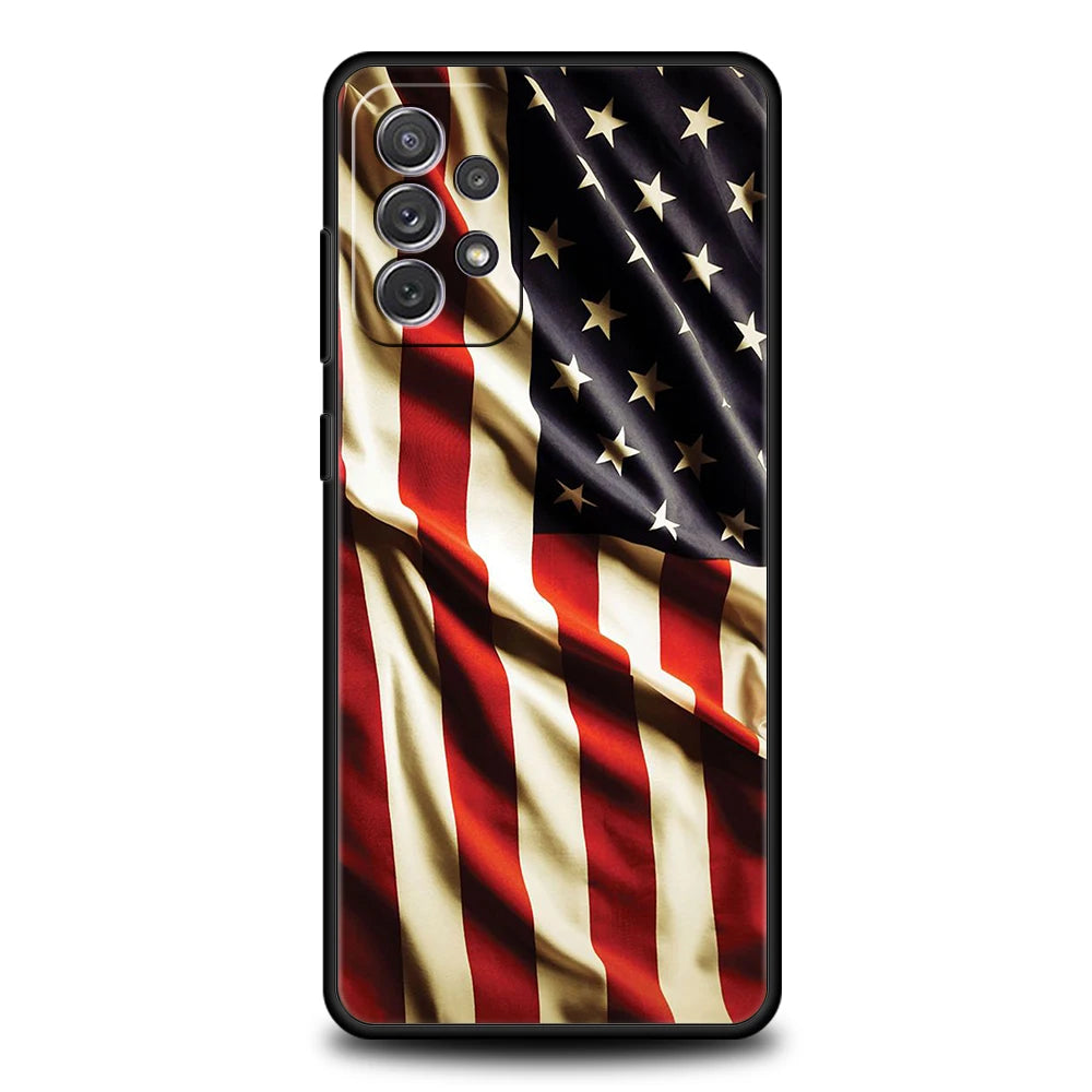 American United States Flag Phone Case for Samsung Galaxy A14 A54 A34 A51 A71 A72 A32 A52 A52S A01 A11 A21S A31 A41 5G TPU Shell