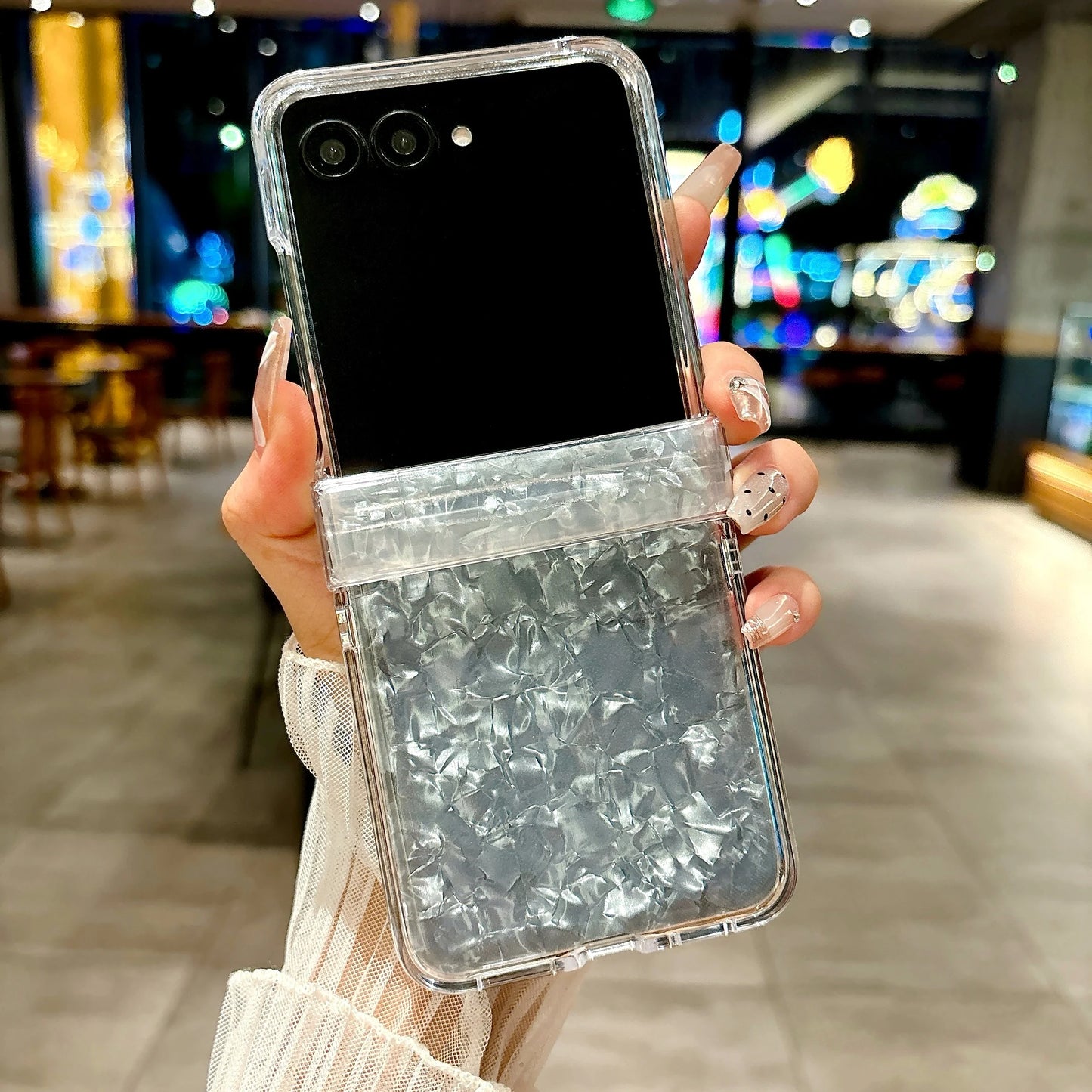 Luxury Shinny Seashells Plastic Case Hing Cover Case For Motorola Razr 40 50 60 Ultra