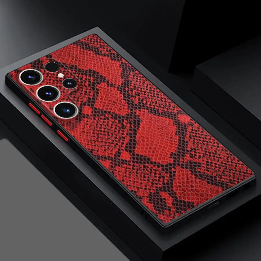 Phone Case for Samsung Galaxy S25 S23 S24 Ultra S22 S21 S20 S10 Plus S23 FE Matte Soft Cover Shell Python Pattern