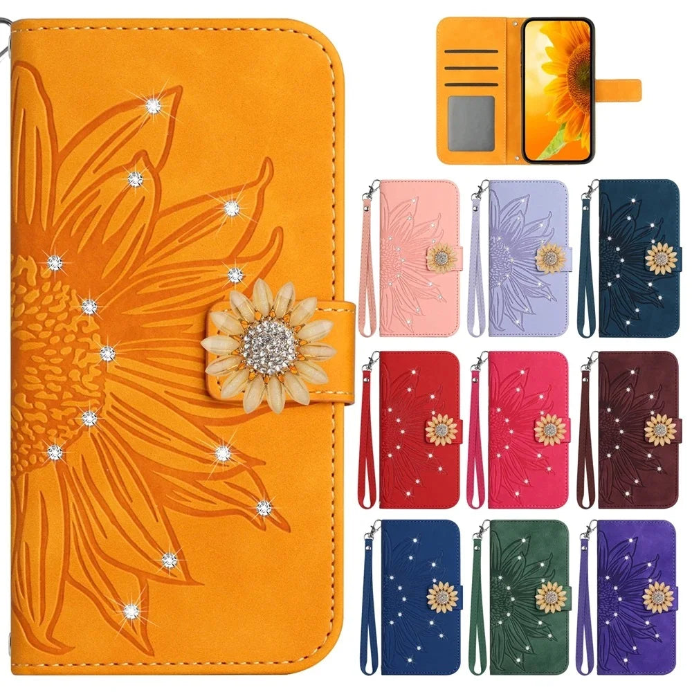 3D Glitter Phone Case for Motorola Edge 40 NEO Edge 30 Pro G Stylus Power Play E14 E13 E22 E32 Cases Leather Wallet Flip Cover