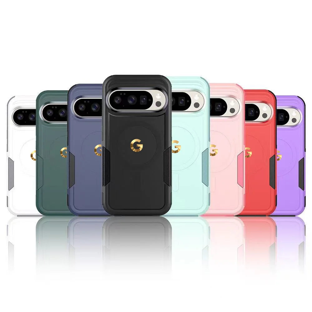 Premium 2IN1 Heavy Armor For Magsafe Magnetic Charging Case For Google Pixel 10 9 Pro XL Shockproof PC+TPU Matte Protector Cover