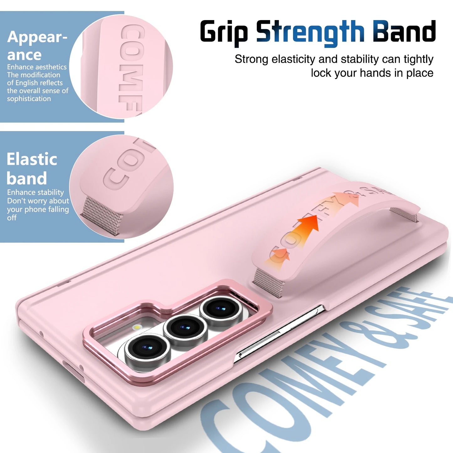 For Samsung Galaxy Z Fold 7 6 5 4 3 5G Bracket Phone Case With Hinge Screen Protect Film Silicone Grip Shockproof Protect Cover