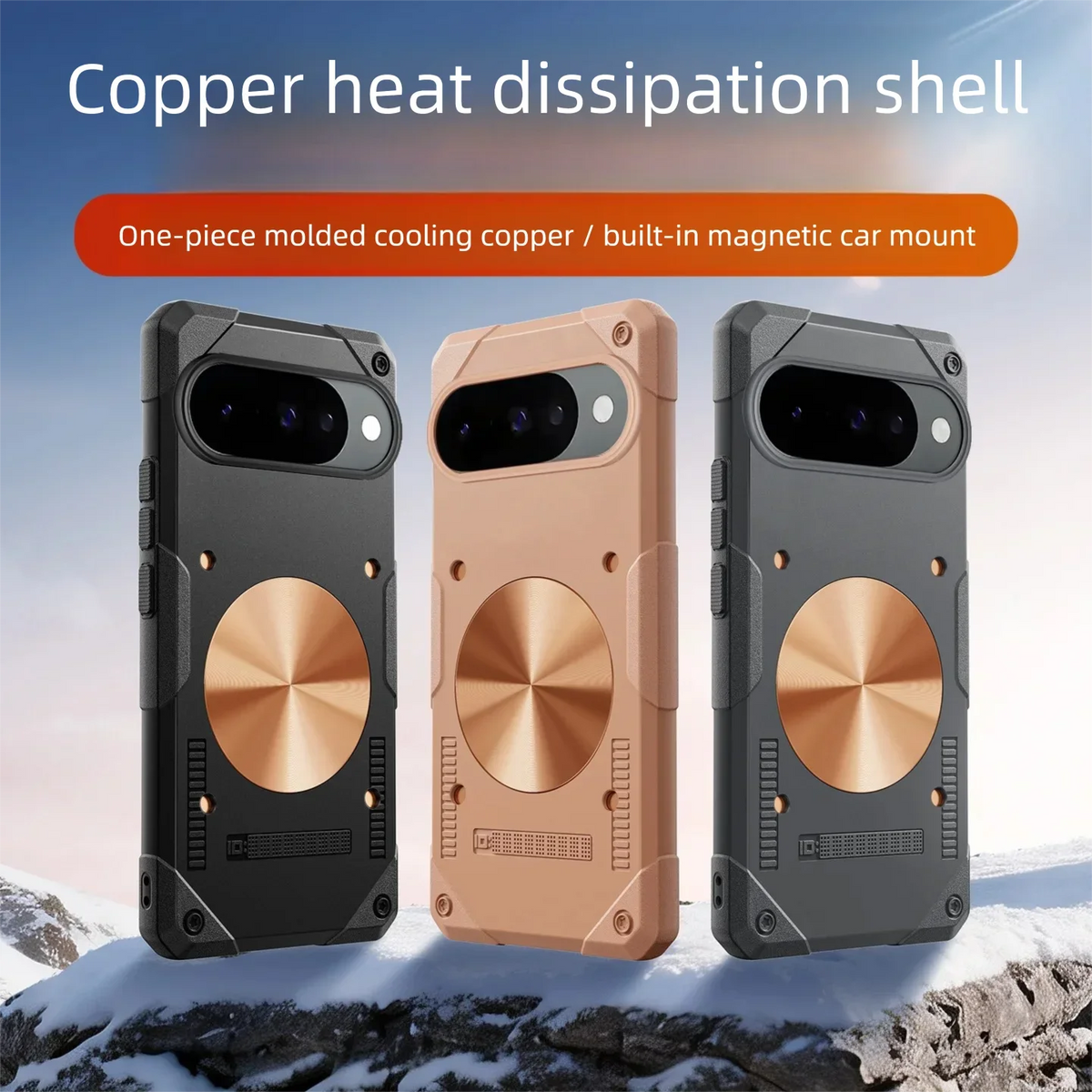 Gaming Dissipate Heat Case for Google Pixel 11 10 9 Pro XL 11 10 9 Pro Cover Magnetic Copper for Magnet Car Holder Soft Shell