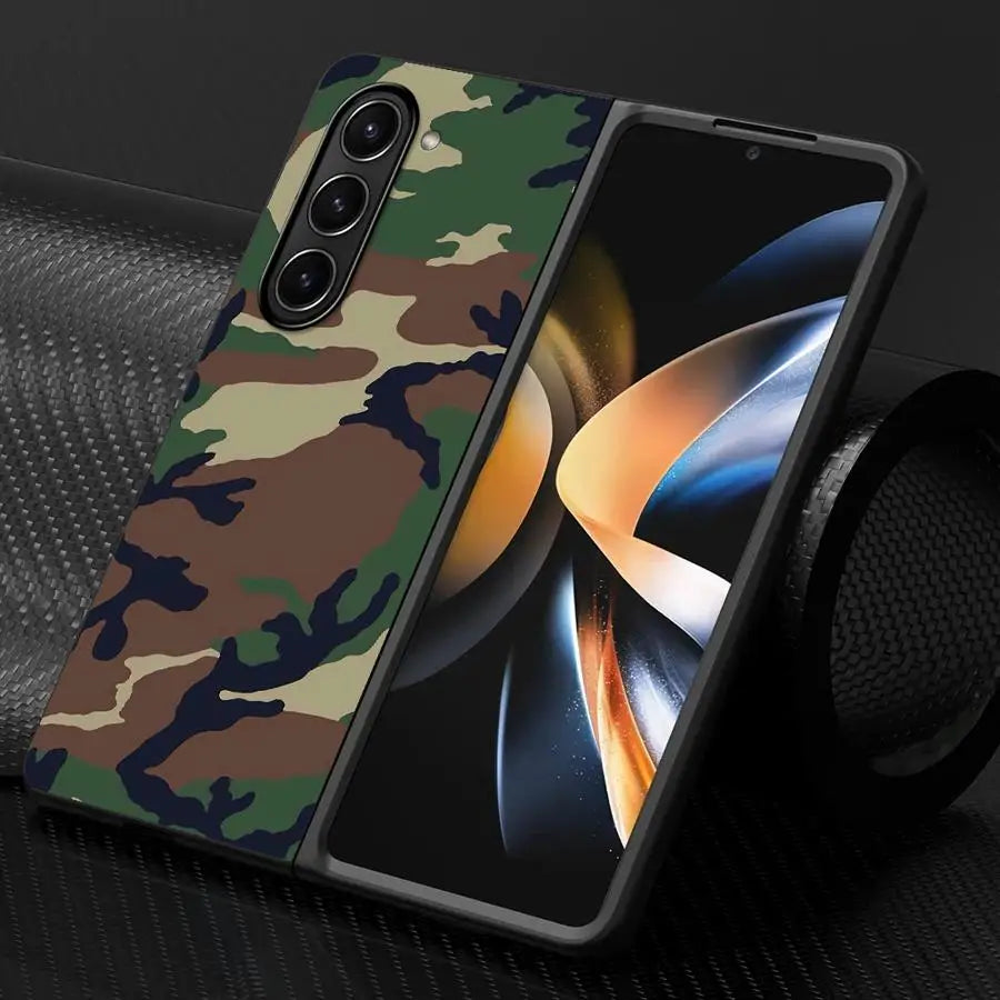 Back Phone Cover Case for Samsung Galaxy ZFold3 ZFold7 ZFold4 ZFold5 Z Fold 7 6 5 4 3 ZFold6 Camouflage Pattern