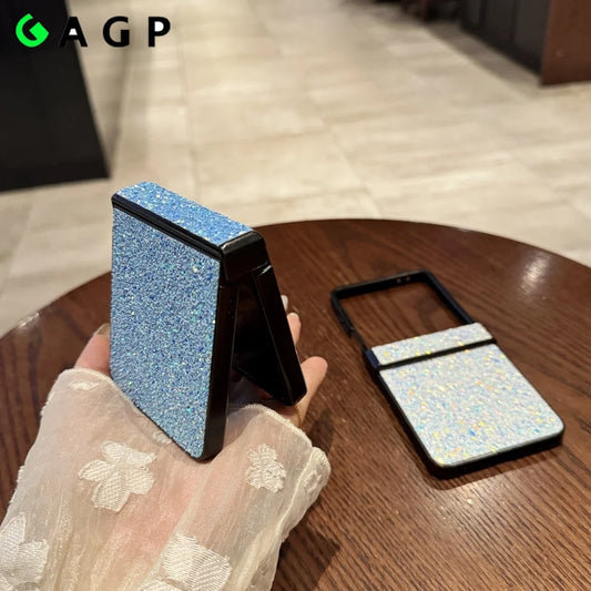 Z Flip7 Case Luxury Bling Sequin Glitter Sequin Phone Case for Samsung Galaxy Z Flip 7 6 5 4 3 5G Hinge Protection Hard PC Cover