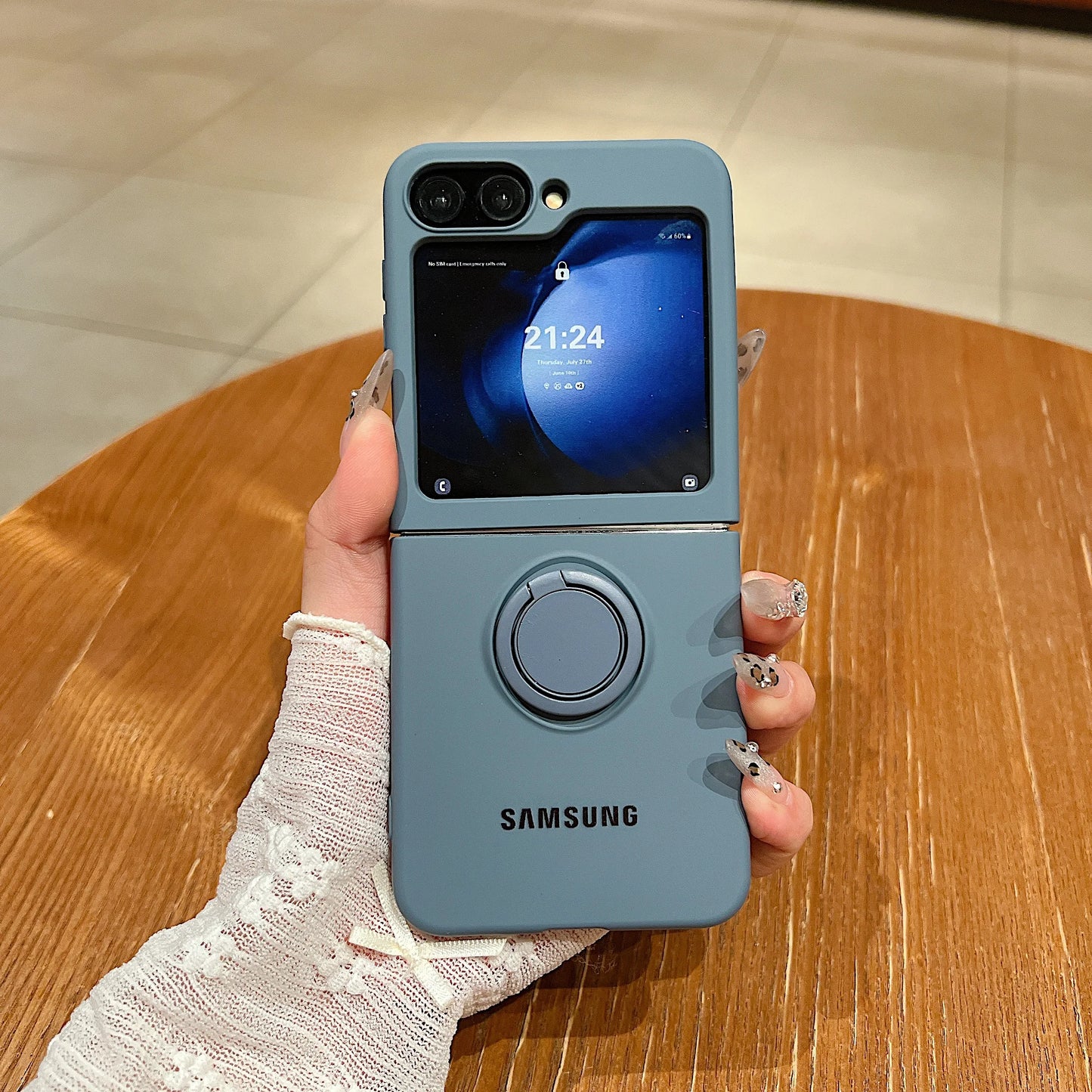 Luxury Official Candy Color Liquid Silicone  Ring Holder Phone Case Samsung Galaxy Z Flip 7 6 5 4 3 Shockproof Protective Cover