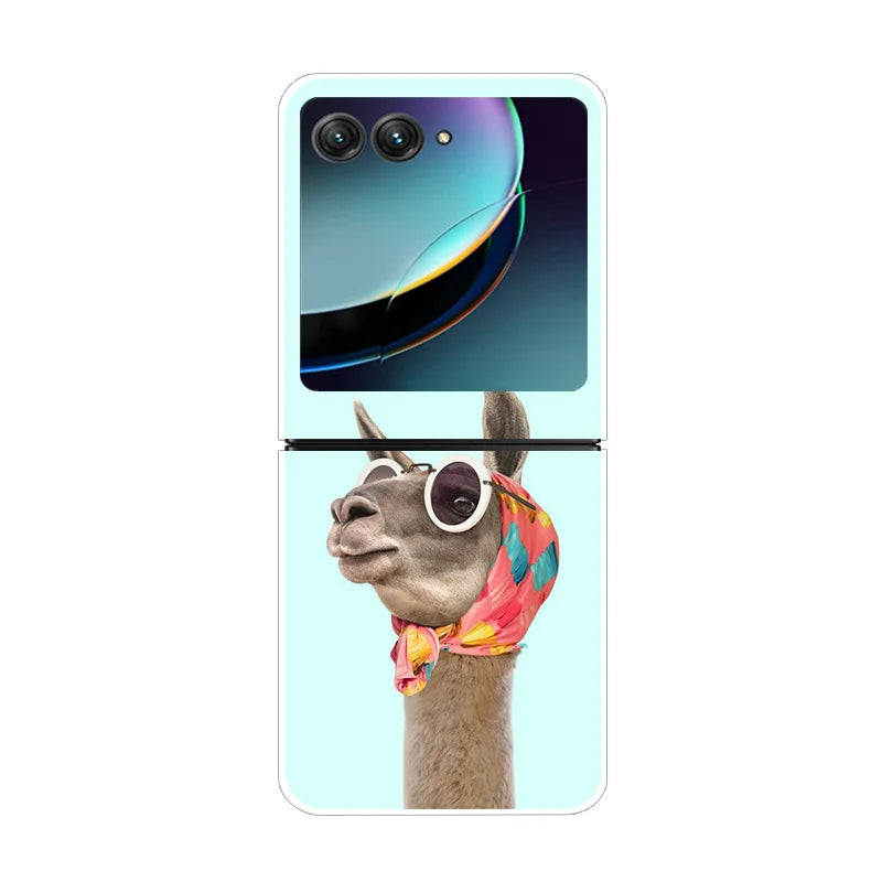 Case For Motorola Razr 40 Ultra Transparent Hard Folding Luxury Pattern For Motorola Moto Razr 40 Ultra Clear Cover Razr40 Ultra