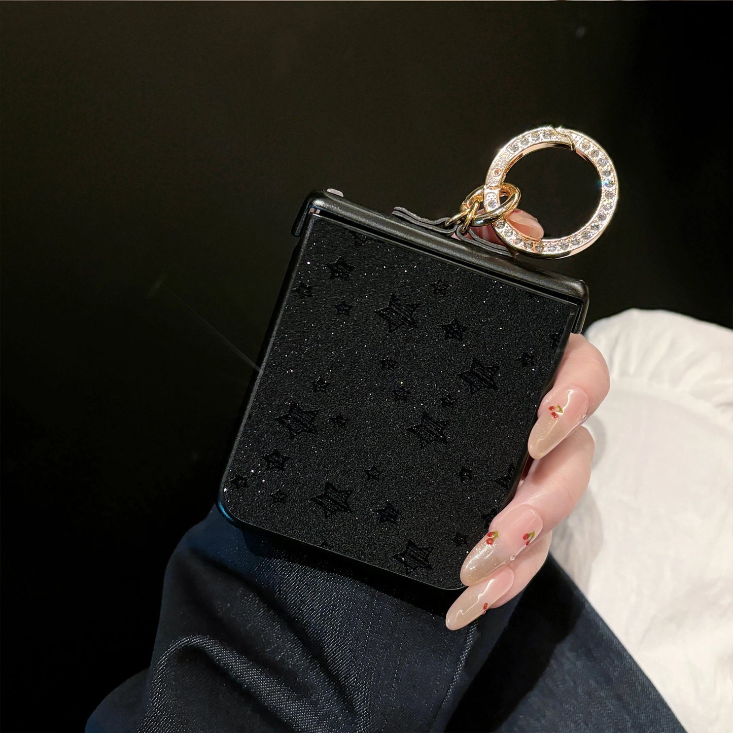Luxury Twinkle twinkle Stars Phone Case for Motorola Razr 50 60 Ultra 2024 2025 + 2024 + 2025 with an Diamond-Plated Ring Buckle