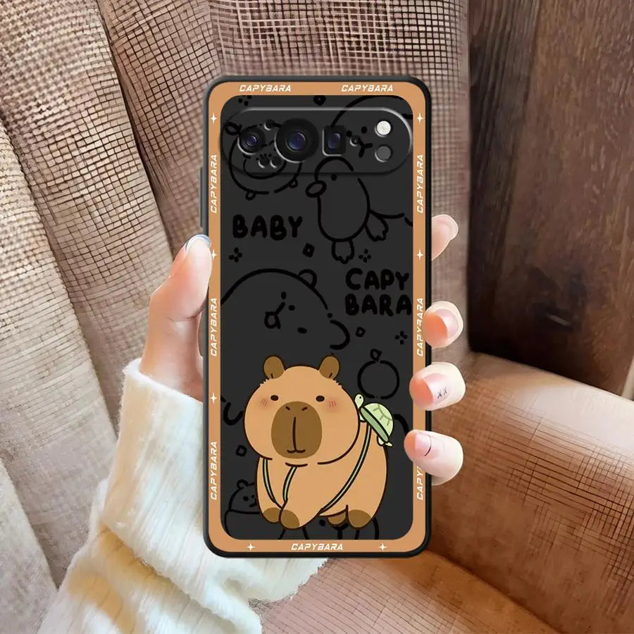 Cute Cartoon Capybara Phone Case for Google Pixel 6 7 8 Pro 8a 6a 10 9 Pro XL 7a 9a Soft Cover