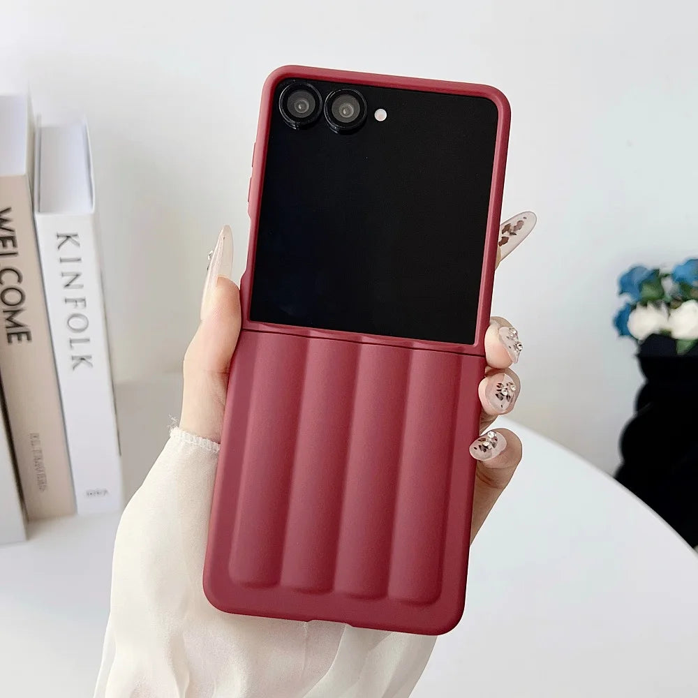 Super Thin Skin Feel Pillar Phone Case For Samsung Galaxy Z Flip7 6 Flip5 Flip4 Flip3 Solid Color Shockproof Protective Cover