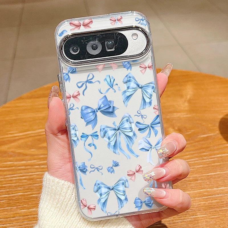 Retro Butterfly Pattern Clear Phone Case For Google Pixel 10 9 8 7 Pro Pixel 9 10 Pro XL 7A 8A 9A Shockproof Soft TPU Back Cover