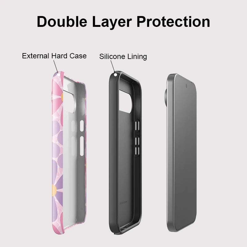 Fcicicase Luxury Flower Print Phone Case For Google Pixel 10 Pro XL 10A 7A 8A 9 8 10 Pro Shockproof 2 in 1 Double-layer Coque
