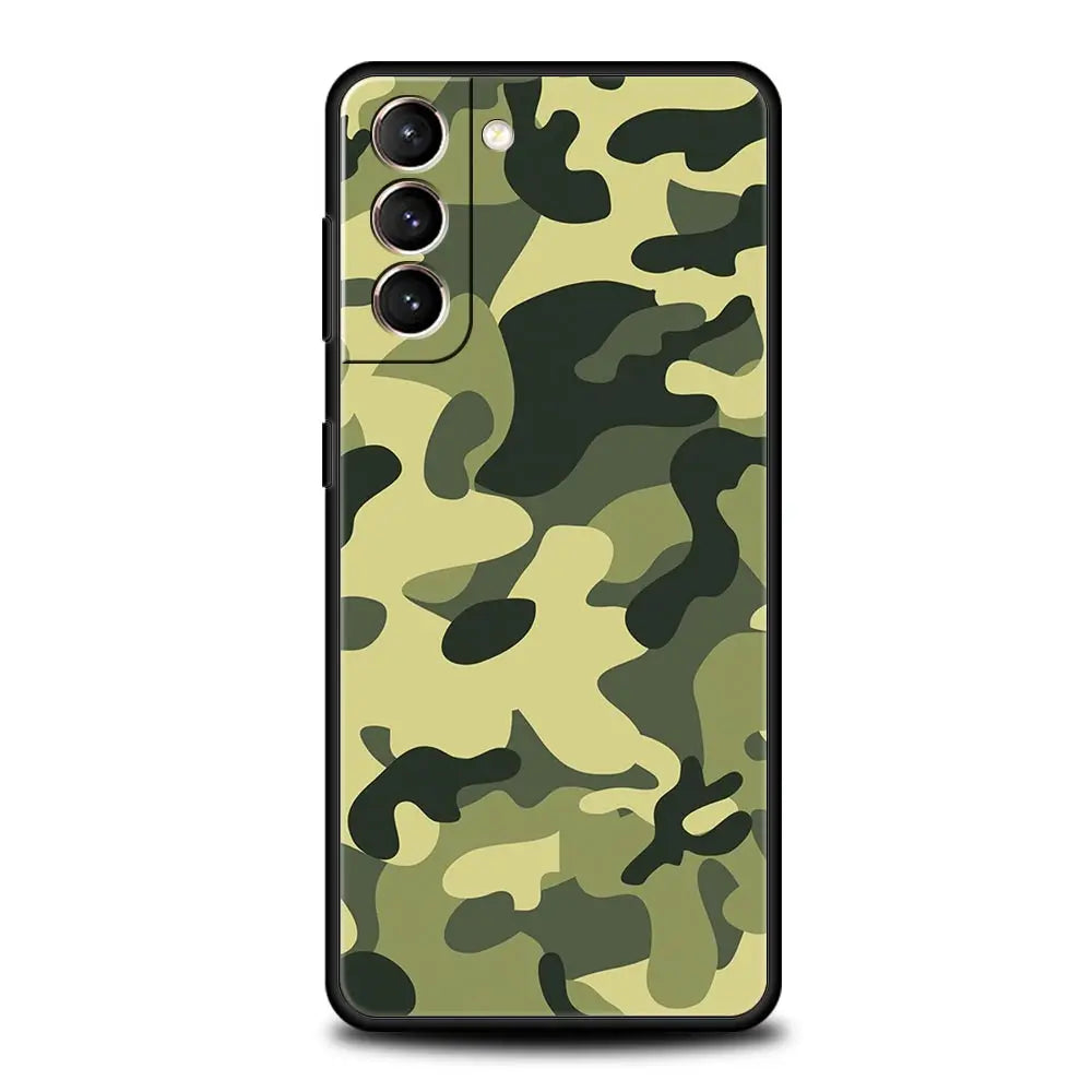 Camouflage Camo Military Army Phone Case For Samsung Galaxy S24 S23 S22 S20 Ultra S21 FE 5G S10 S9 Plus S10E Soft Silicone Cover