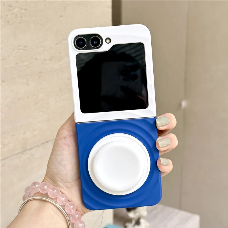 Color Collision Magnetic Phone Case For Samsung Galaxy Z Flip 7 6 5 4 3 Z Flip6 Flip7 Cover with Magsafe Stand Girp Cute Cases