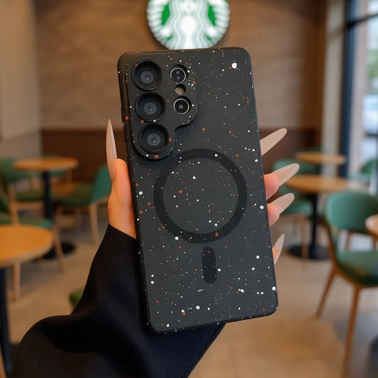 Glitter Ink Splashing Graffiti Magnetic Case for Samsung Galaxy S26 Ultra S25 S24 S23 S22 S21 Plus A55 A36 A17 TPU Soft Cover