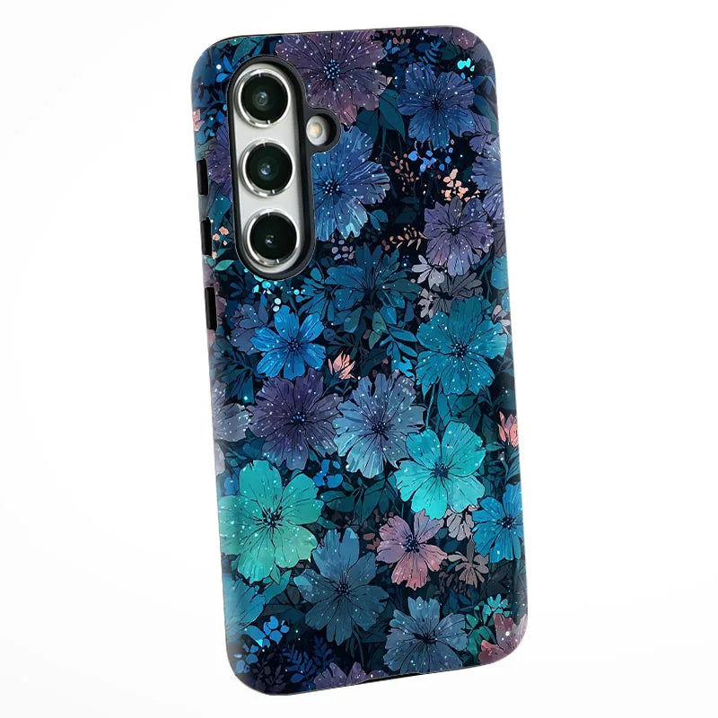 2 IN 1 Film shell Retro Flower Cover For Samsung S25 S24 S23 S22 S21 Plus Ultra S25 Edge S20 FE A56 A16 15 26 36 Phone Case