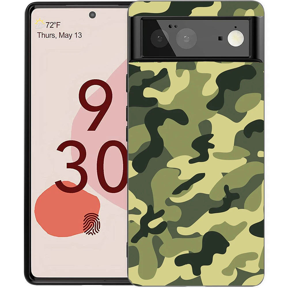 Camouflage Camo Phone Case Cover for Google Pixel 8 7 6 7A 6A Pro 5G Shockproof Silicone Soft 9 Pro XL 8 Pro 5G Shell Coque Bags