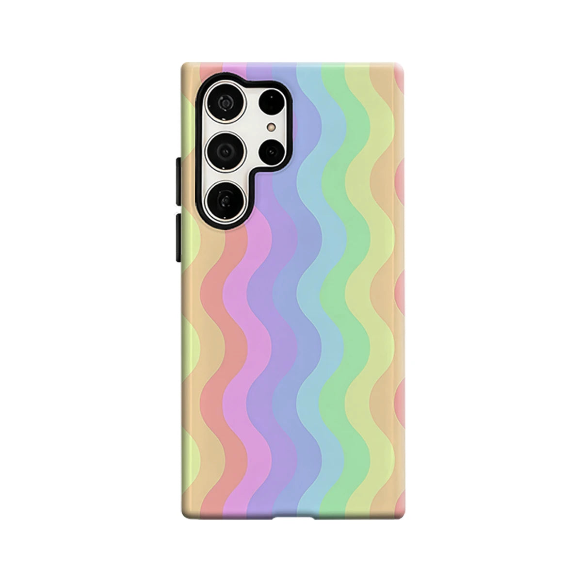 Rainbow Wave Stripe Phone Case for Samsung Galaxy S26 S25 Ultra S24 S23 Ultra Plus Glossy Double-layer Back Cover