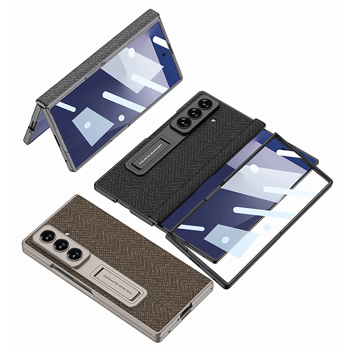 Magnetic Hinge All-included Case For Samsung Galaxy Z Fold 7 Nylon Fabric Screen Glass Protective Cover For Galaxy Z Fold7 Case