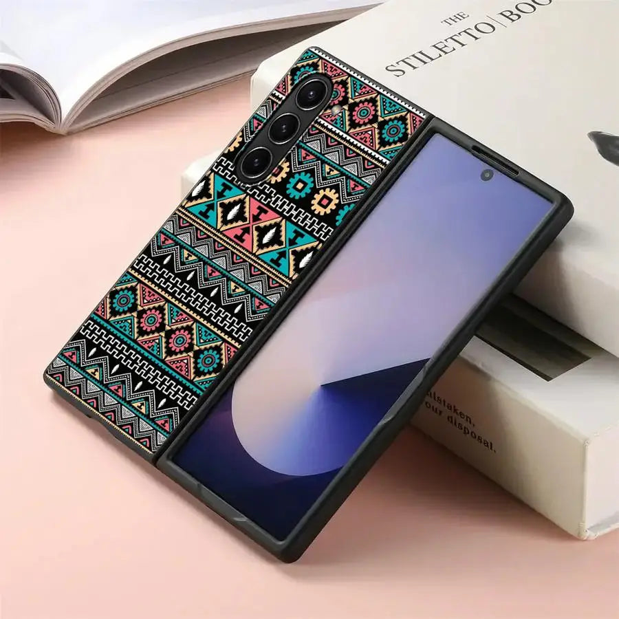 Artistic Pattern Back Phone Cover Case for Samsung Galaxy ZFold6 ZFold4 Z Fold 7 6 5 4 3 ZFold5 ZFold3 ZFold7