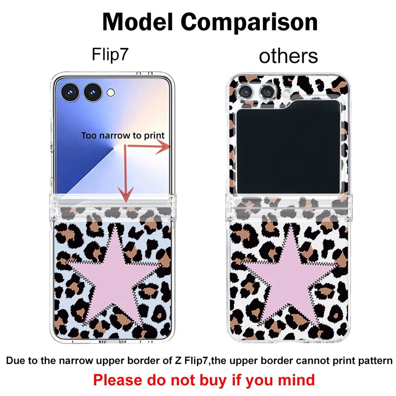 Leopard Lips Print Phone Case For Samsung Galaxy Z Flip 8 7 FE 6 5 4 3 5G Hard PC Folding Cover For Samsung Z Flip8 Flip7 Flip6