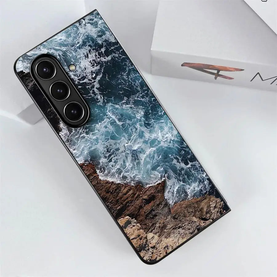 Case for Samsung Galaxy ZFold5 ZFold6 ZFold7 Z Fold 7 6 5 4 3 ZFold4 ZFold3 Back Phone Cover Landscape Mountain Sea View Travel