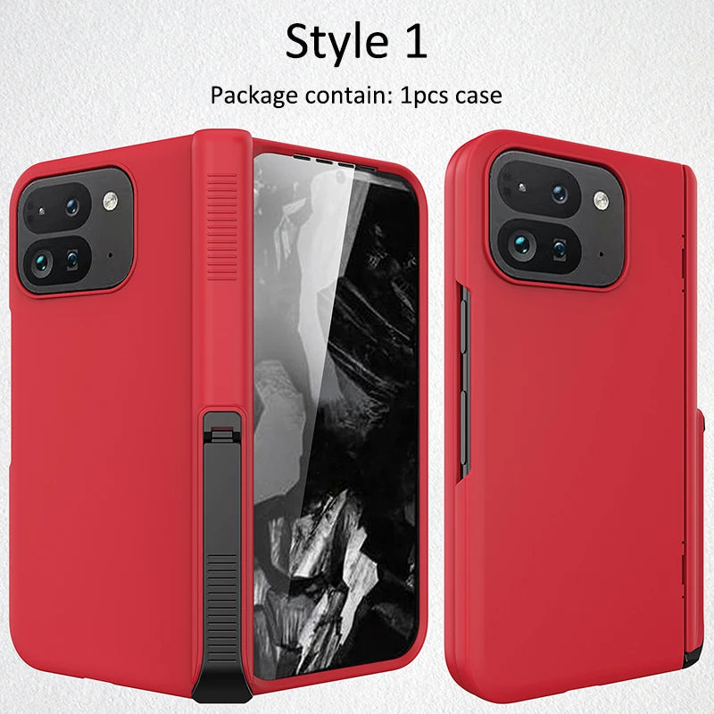 Spring Rotating Hinge Folding Matte Plastic Phone Case For Google Pixel 9 Pro Fold Matt Finish Shell