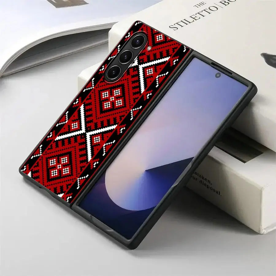 Artistic Pattern Back Phone Cover Case for Samsung Galaxy ZFold6 ZFold4 Z Fold 7 6 5 4 3 ZFold5 ZFold3 ZFold7