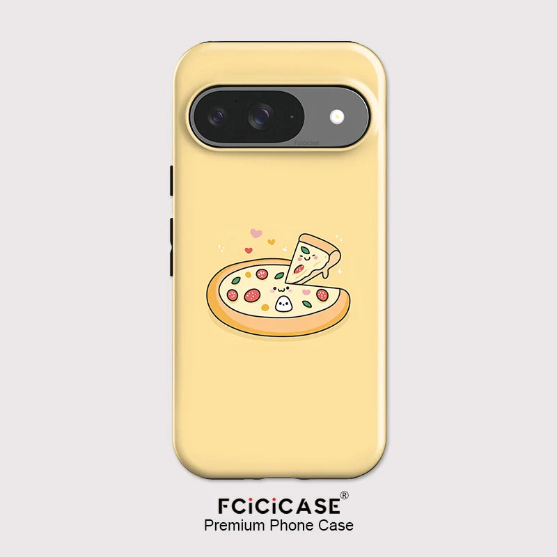 Fcicicase Matte Shockproof Phone Case For Google Pixel 10A  7A 8A 10 8 9 Pro 10 9 Pro XL Pizza Pattern Anti-knock Back Cover