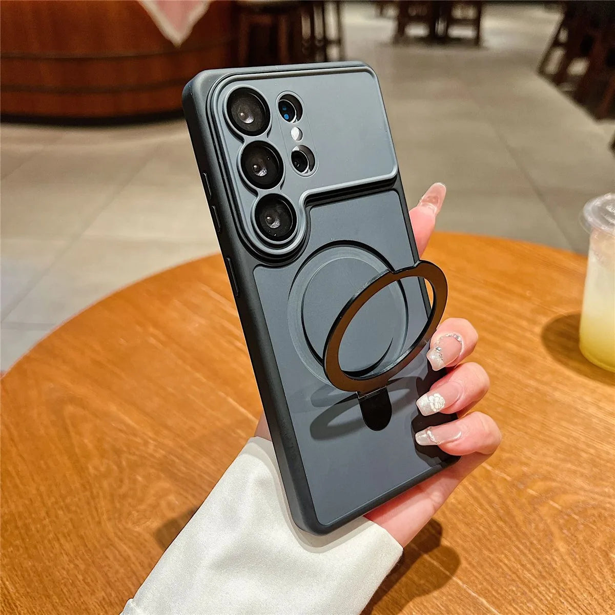 Luxury Bracket Magnetic Ring Holder Case for Samsung Galaxy S26 Ultra Wireless Charging Stand Shockproof Cover for S26 Plus