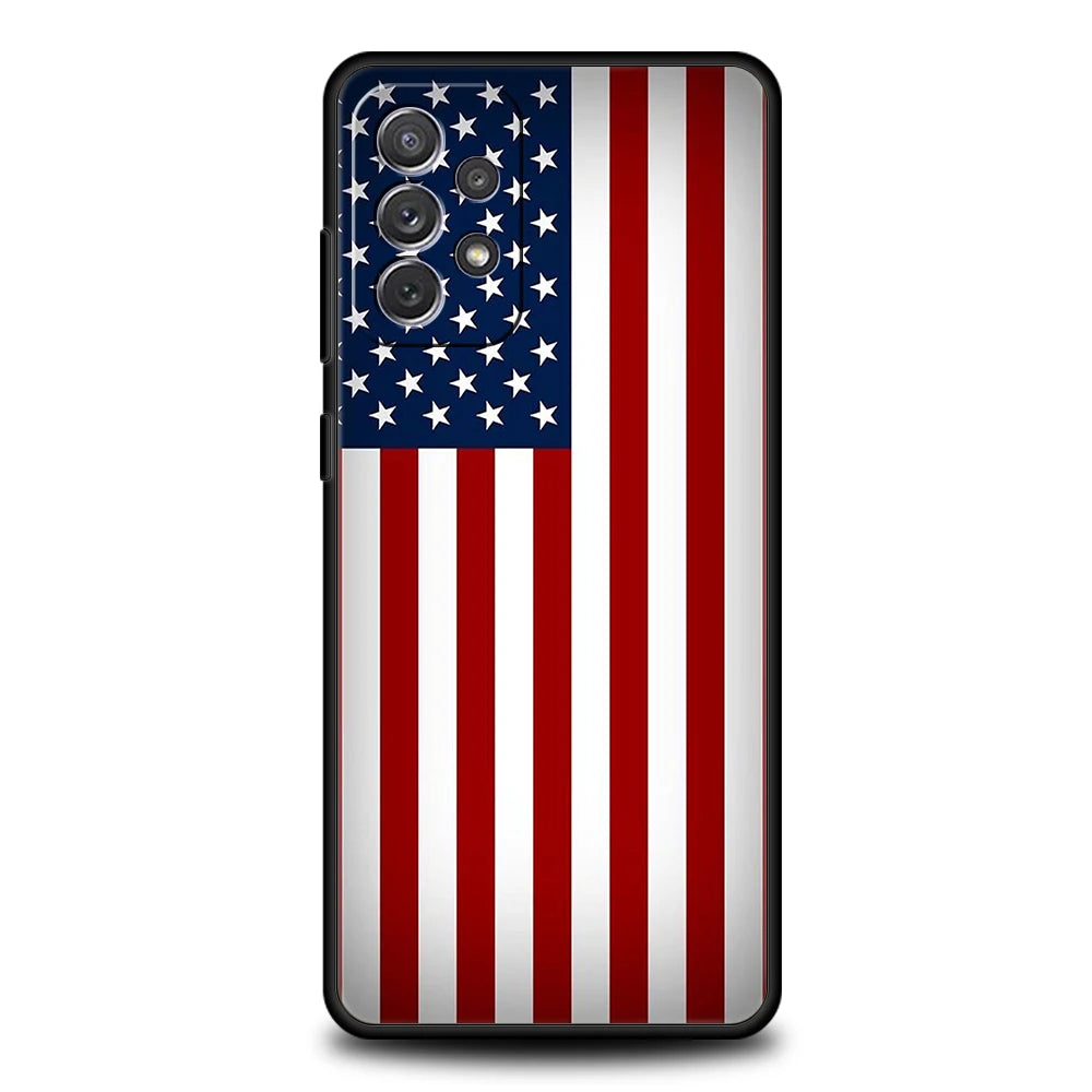 American United States Flag Phone Case for Samsung Galaxy A14 A54 A34 A51 A71 A72 A32 A52 A52S A01 A11 A21S A31 A41 5G TPU Shell