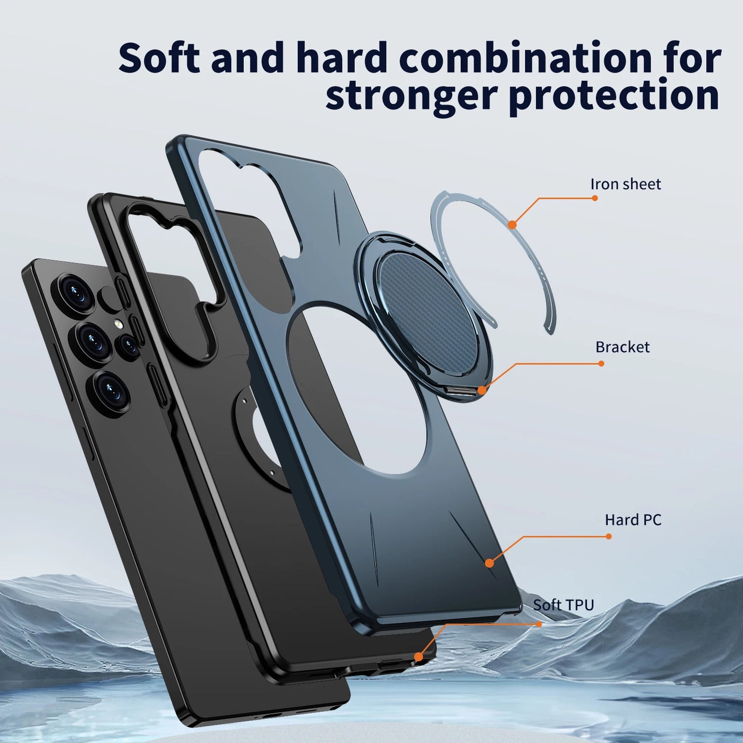 360° Folding Stand Magnetic Magsafe Case For Samsung Galaxy S25 FE S24 S23 S26 Ultra Plus A56 A36 A26 A17 A07 A55 A35 A25 A15