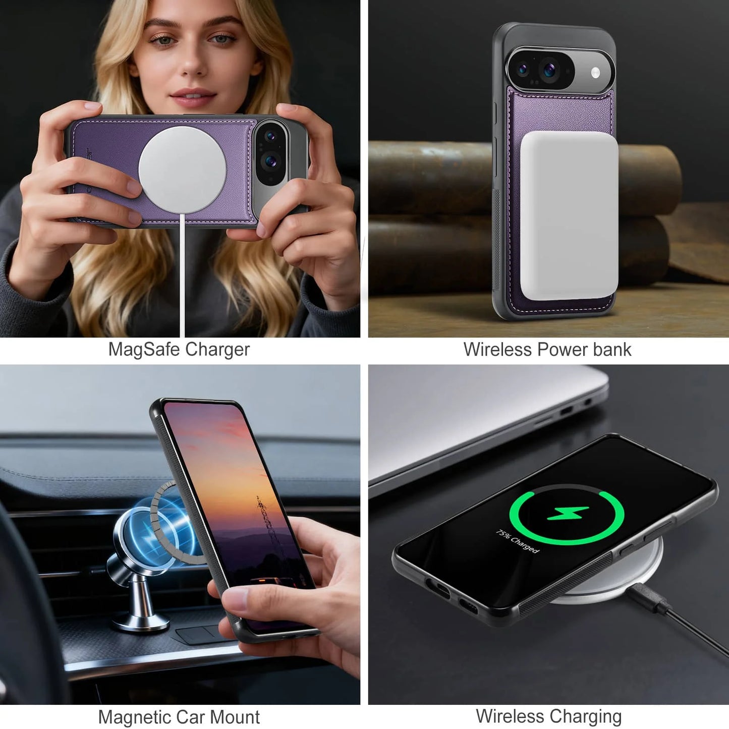 For Google Pixel 10 9 Pro XL 9A 10 9 Case Wallet with Magnetic, RFID Blocking Card Holder 2 in 1 Detachable Kickstand Shockproof