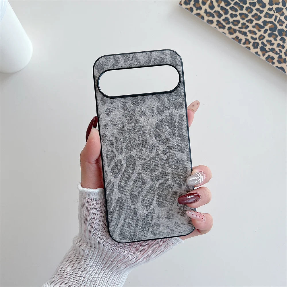 Leopard Leather for Magsafe Case For Google Pixel 9 8 7 6 Pro 9 10 Pro XL 5A 8A 7A 6A 9A pixel9 9proXL Wireless Charging Cover