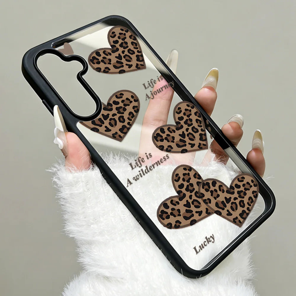Silicone Matte Phone Case For Samsung Galaxy S25 Ultra Funda S24 Ultra S24 FE S23 Ultra S26 Prtotective Leopard Painted Cover
