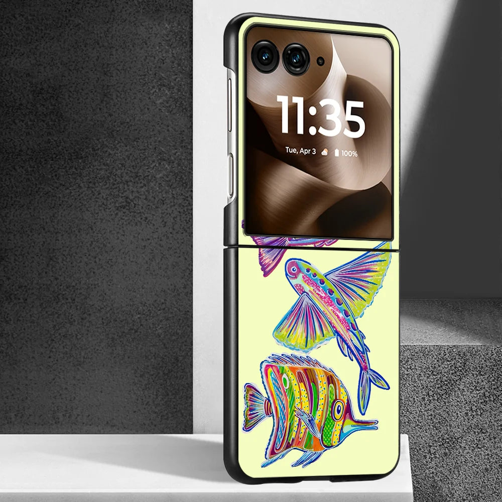 Phone Cover Phone Case for Motorola Razr 70 Razr Fold 50 60 Ultra 50/60 70 Plus Seashell Conch Art