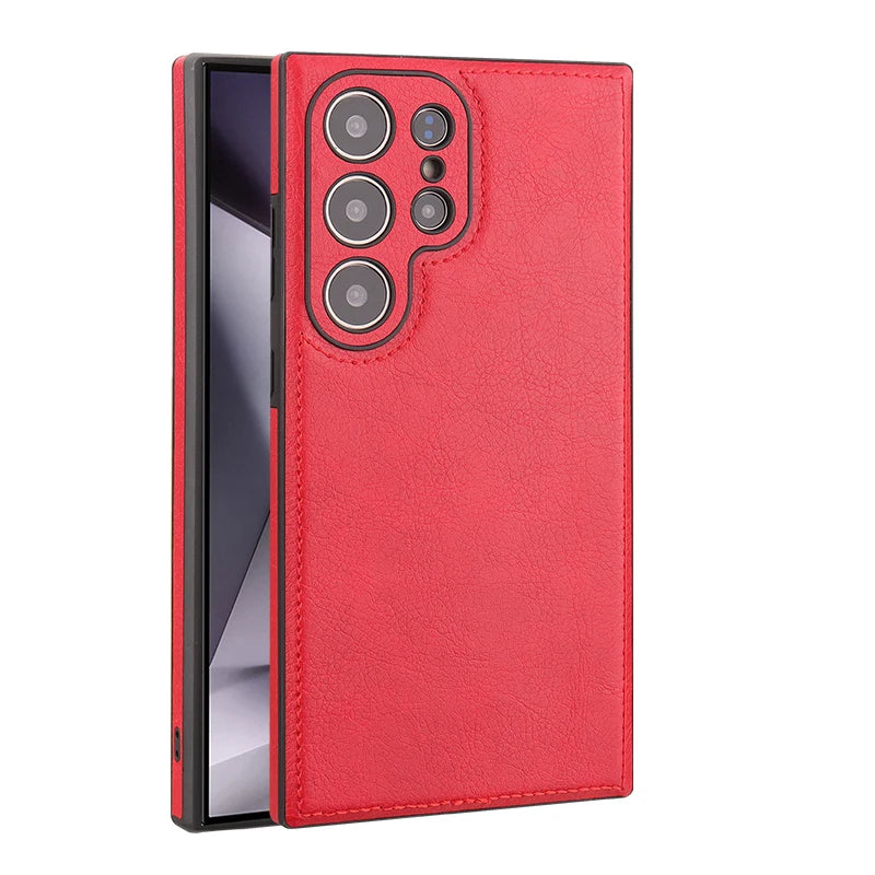 Soft Leather Phone Case for Samsung Galaxy S25 S24 S23 Ultra S22 Ultra Cases for Samsung Galaxy S24 Plus Shockproof Back Cover