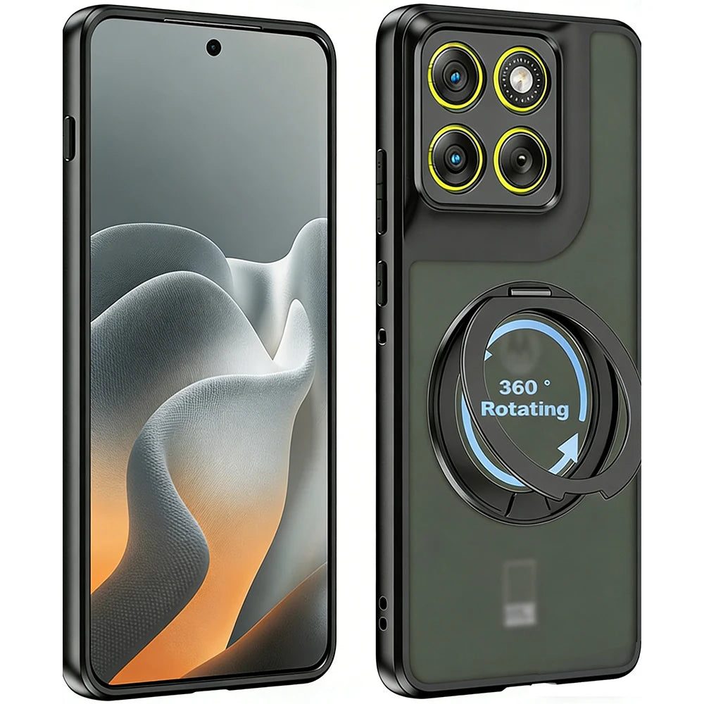 360° Rotating Shockproof Kickstand Hard Magnetic Wireless Charging Case for MOTOROLA Moto Edge 70 Fusion Plus Signature 60 Pro