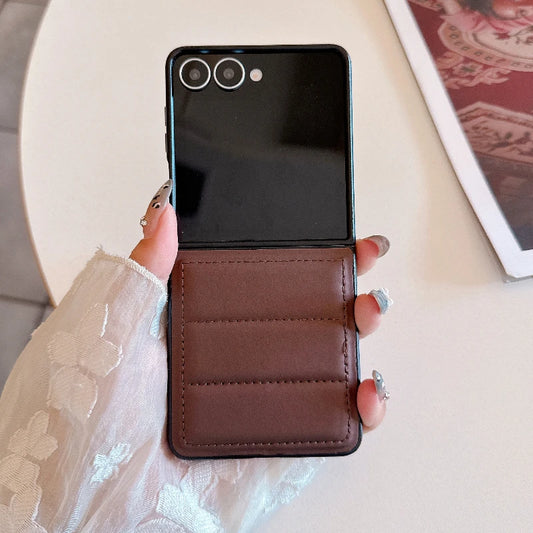 Luxury Down Jacket Phone Case For Samsung Galaxy Z Flip 7 6 5 4 3 ZFlip7 FE ZFlip6 2-piece Set TPU Soft Shockproof Cover Funda