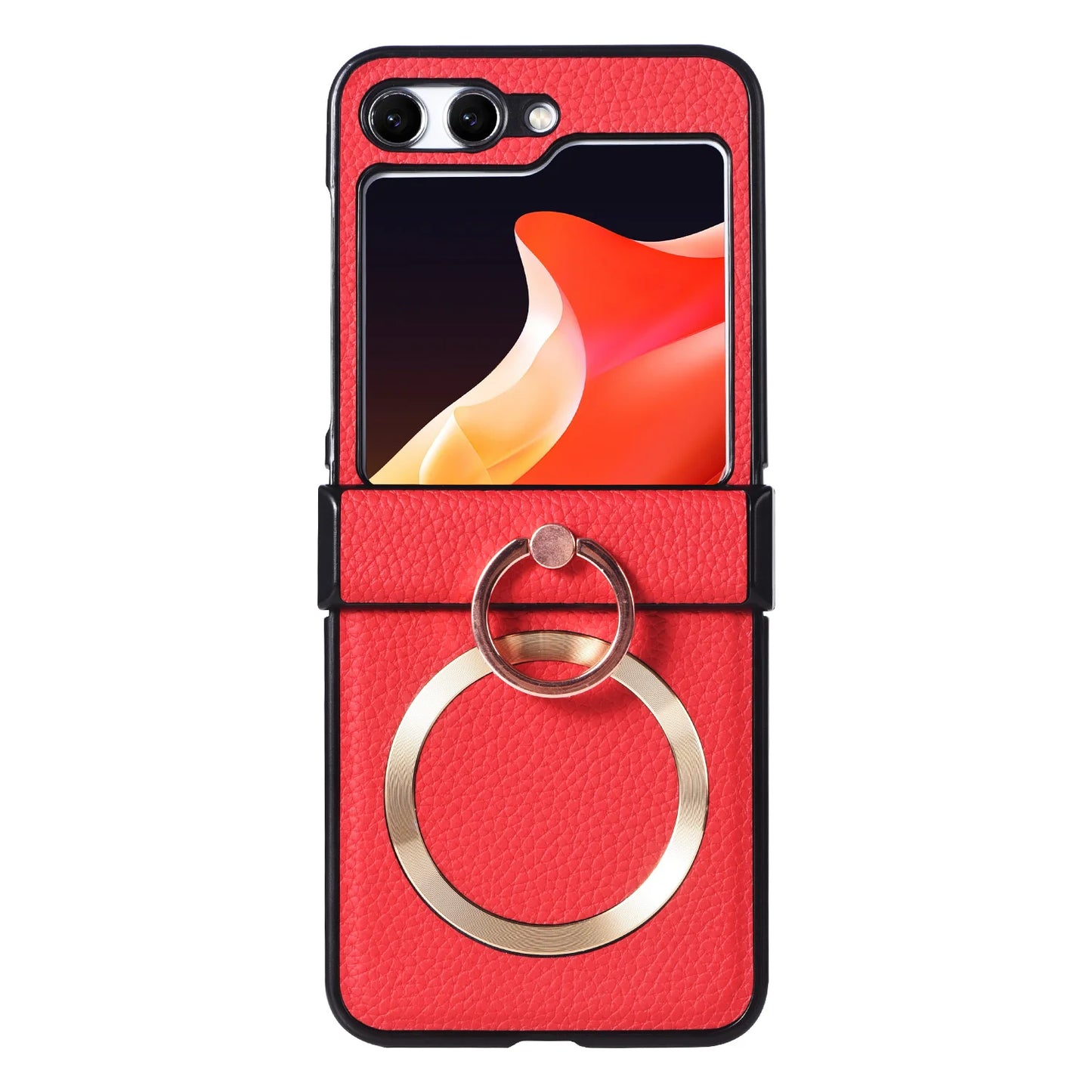 Grain Of Cloth Diamond Ring Bracket Case for Samsung Galaxy Z Flip 3 4 5 6 7 ZFlip 7 Flip 7FE Finger Ring Magnetic Stand Cover