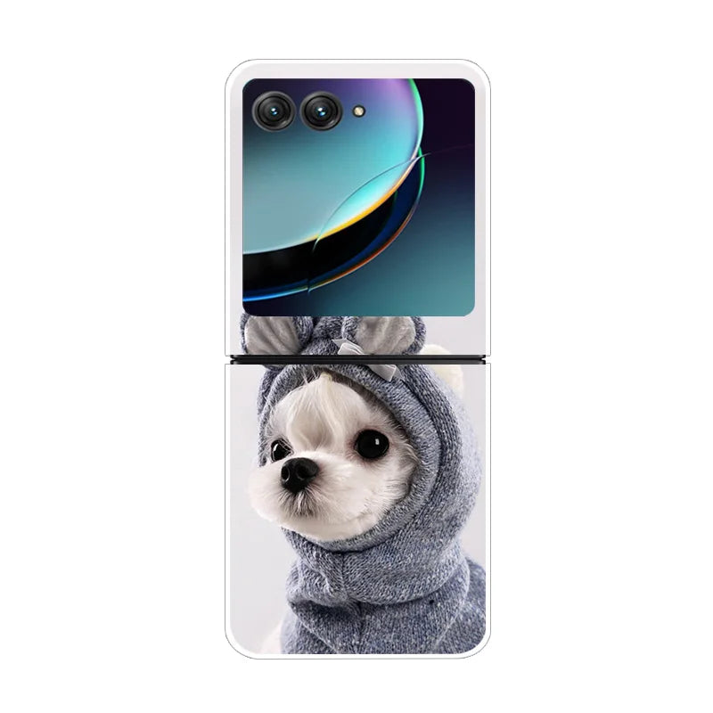 For Motorola Razr 40 Ultra Phone Case Flower Painted Clear Plastic PC Hard Back Cover For Moto Razr 40 Ultra Case 40Ultra 6.9"