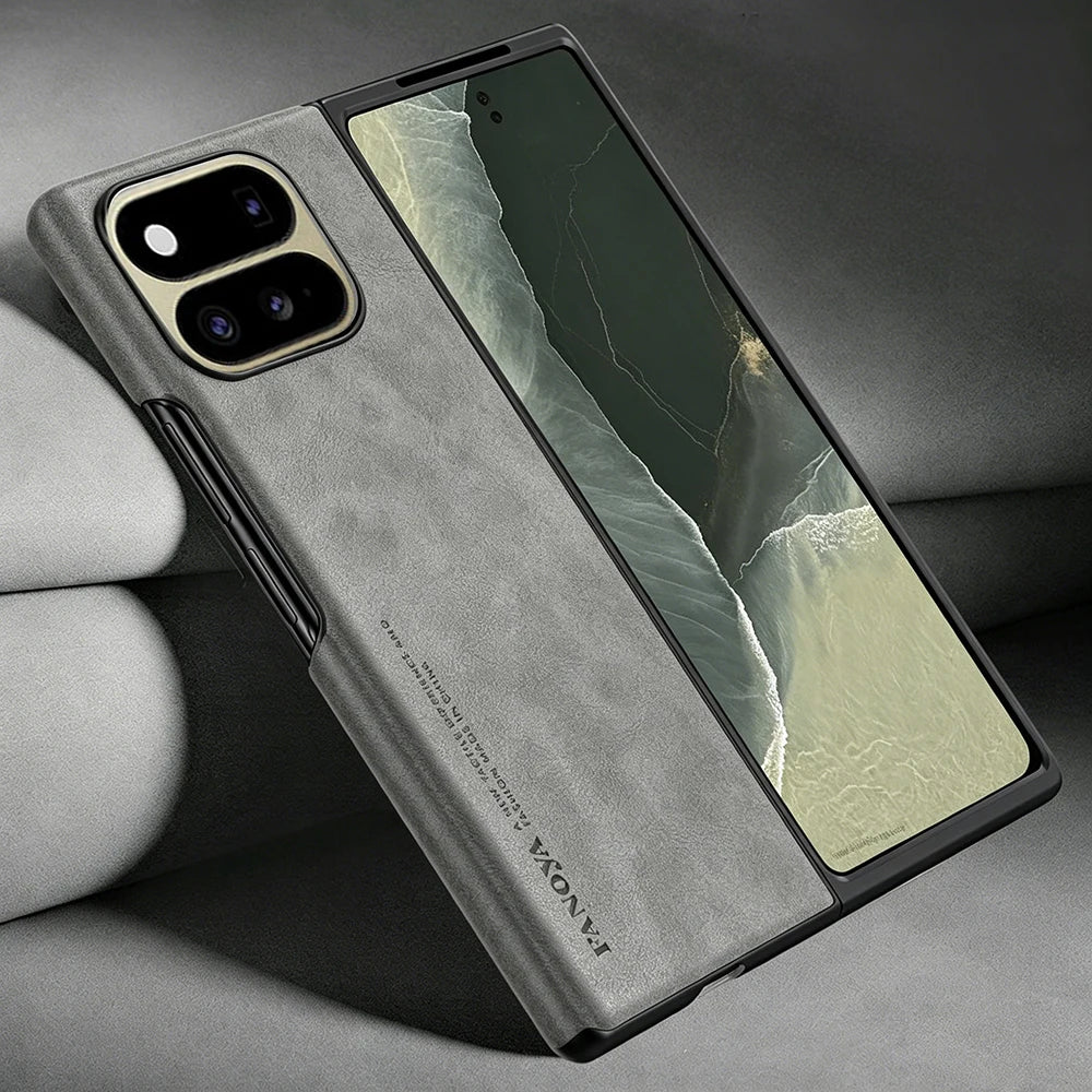 Matte Case for Pixel Fold Faux PU Leather Hard Plastic Back Cover For Google Pixel 11 Fold GZDQ6 2026