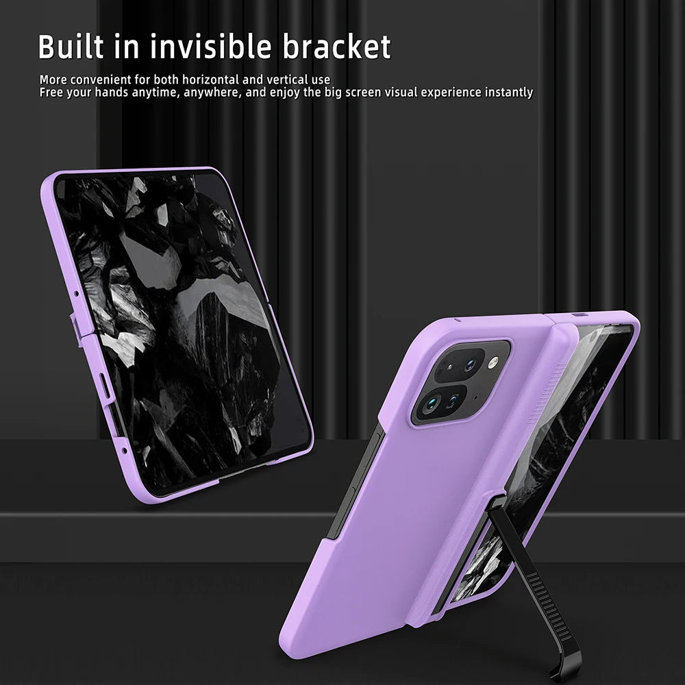 Spring Rotating Hinge Folding Matte Plastic Phone Case For Google Pixel 9 Pro Fold Matt Finish Shell