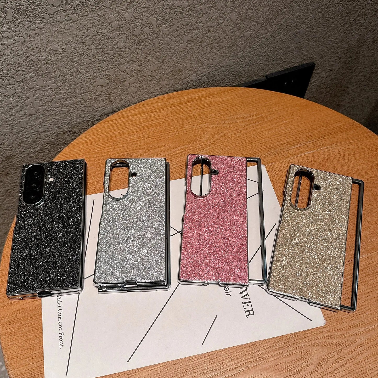 Luxury Plating Glitter Bling Phone Case For Samsung Galaxy Z Fold7 Fold 7 6 5 4 3 2 Shining Sparkle Shockproof Protection Cover