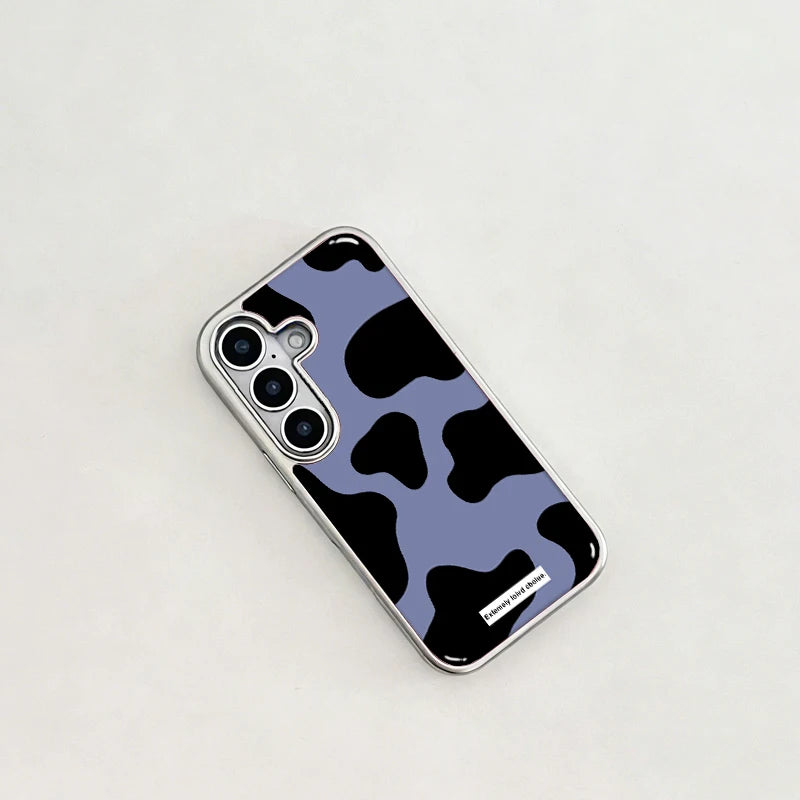 Retro Color Collision Pattern Electroplated Drip Glue Phone Case For Samsung Galaxy S23 S24 FE Plus Ultra S25 S26 EDGE Cover