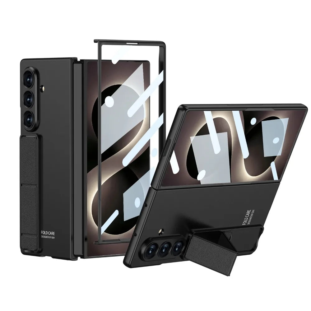 Z Fold8 Ultra Business Invisible Folding Bracket Holder Case for Samsung Galaxy Z Fold 8 Ultra Slim Tempered Glass Film PC Cover