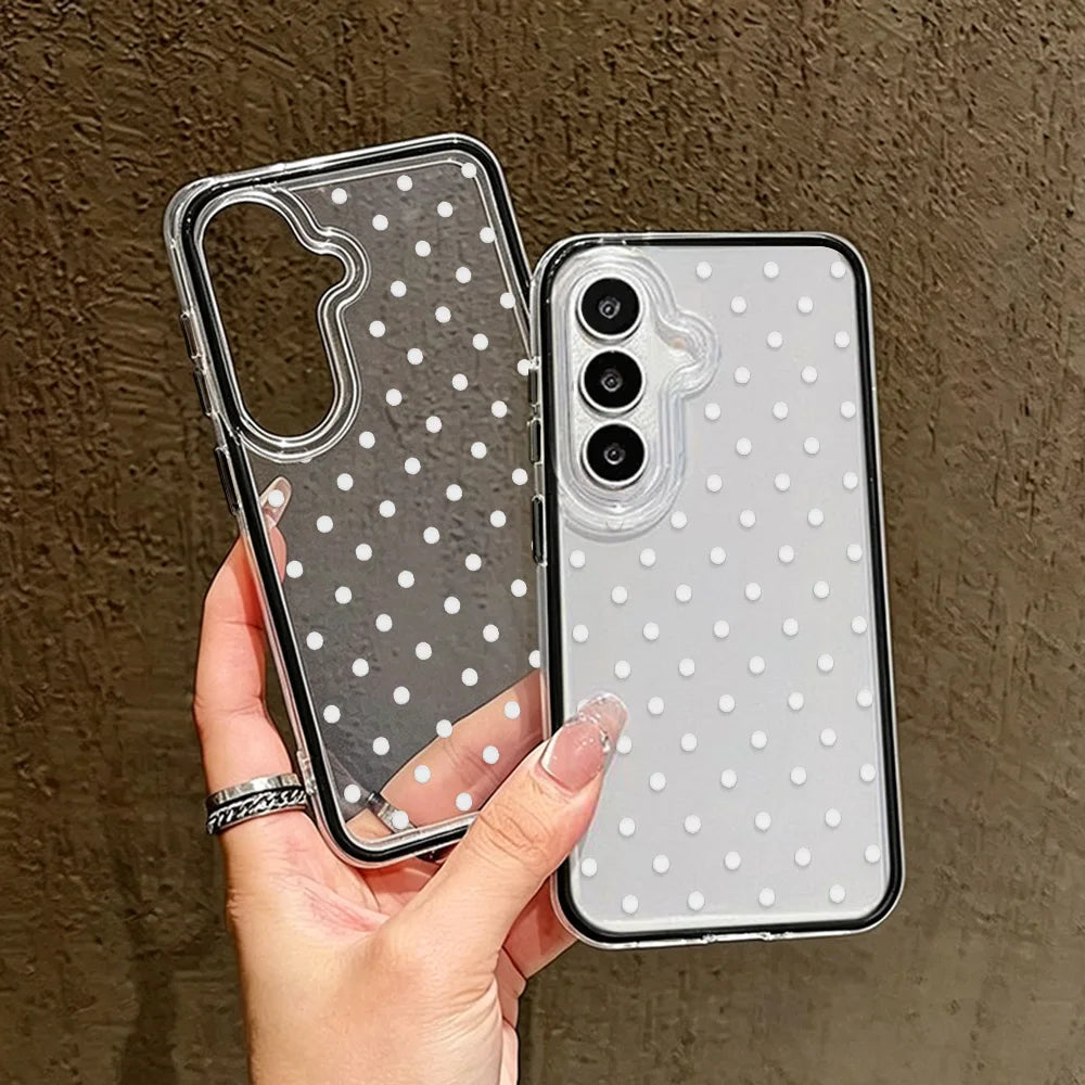 Cute Polka Dot Phone Case For Samsung A56 5g A57 S26 Ultra A55 A35 A34 A25 A07 A16 A37 A17 A53 A06 A05 S23 S24 S25 Glossy Cover