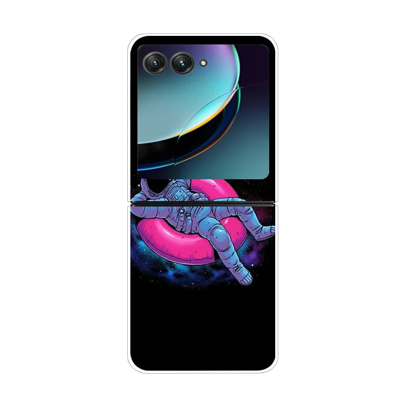 For Motorola Razr 40 Ultra Phone Case Flower Painted Clear Plastic PC Hard Back Cover For Moto Razr 40 Ultra Case 40Ultra 6.9"