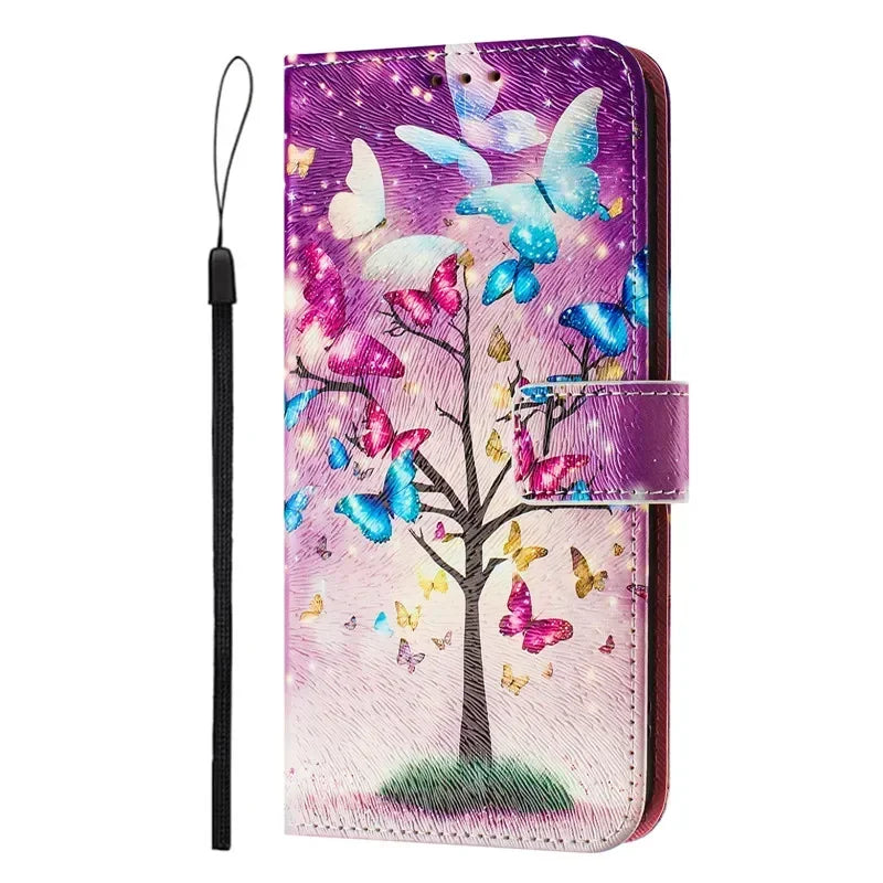 5G Leather Phone Case For Motorola MOTO G 5G 2025 MotoG Stylus 2024 2023 2022 2021 Flip Cover Wallet Magnetic Painted Cases Bear